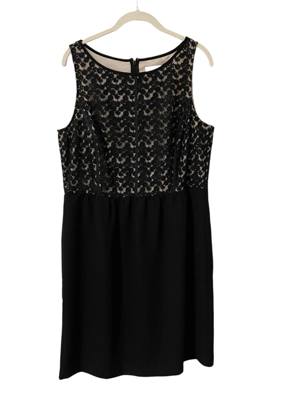 LOFT Black Lace Bodice Sleeveless Dress